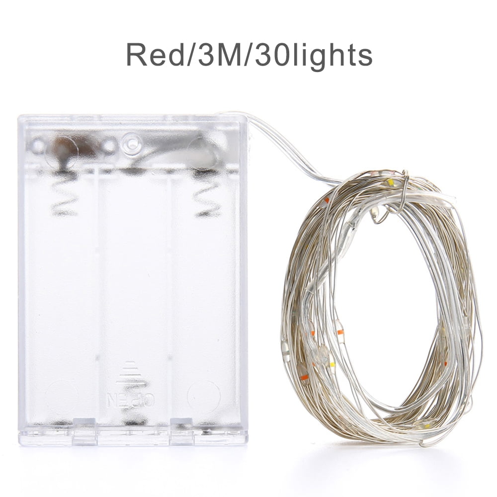 Outdoor Portable Led String Light 0cm 300cm 400cm 500cm 10mled String Light Powered By 3 Batteries Suitable For Home Decoration Wedding Beach Party Room Decoration Walmart Com