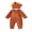 Brown, variant on Cjfdfy Newborn Baby Boy Girl Thanksgiving Outfits Long Sleeve Turkey Embroidery Jumpsuit With Hat My First Thanksgiving Little Turkey Fall Outfit 0-6 Months
