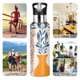 thumbnail image 7 of Yayeee 20oz Insulated Water Bottle Double Wall Stainless Steel with Flip Straw Lid, Leopards Leaves, 7 of 7