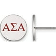 thumbnail image 1 of Sterling Silver S. Rh-Plated Logoart Alpha Sigma Enameled Post Earrings (12 X 12) Made In United States ss032asi, 1 of 5