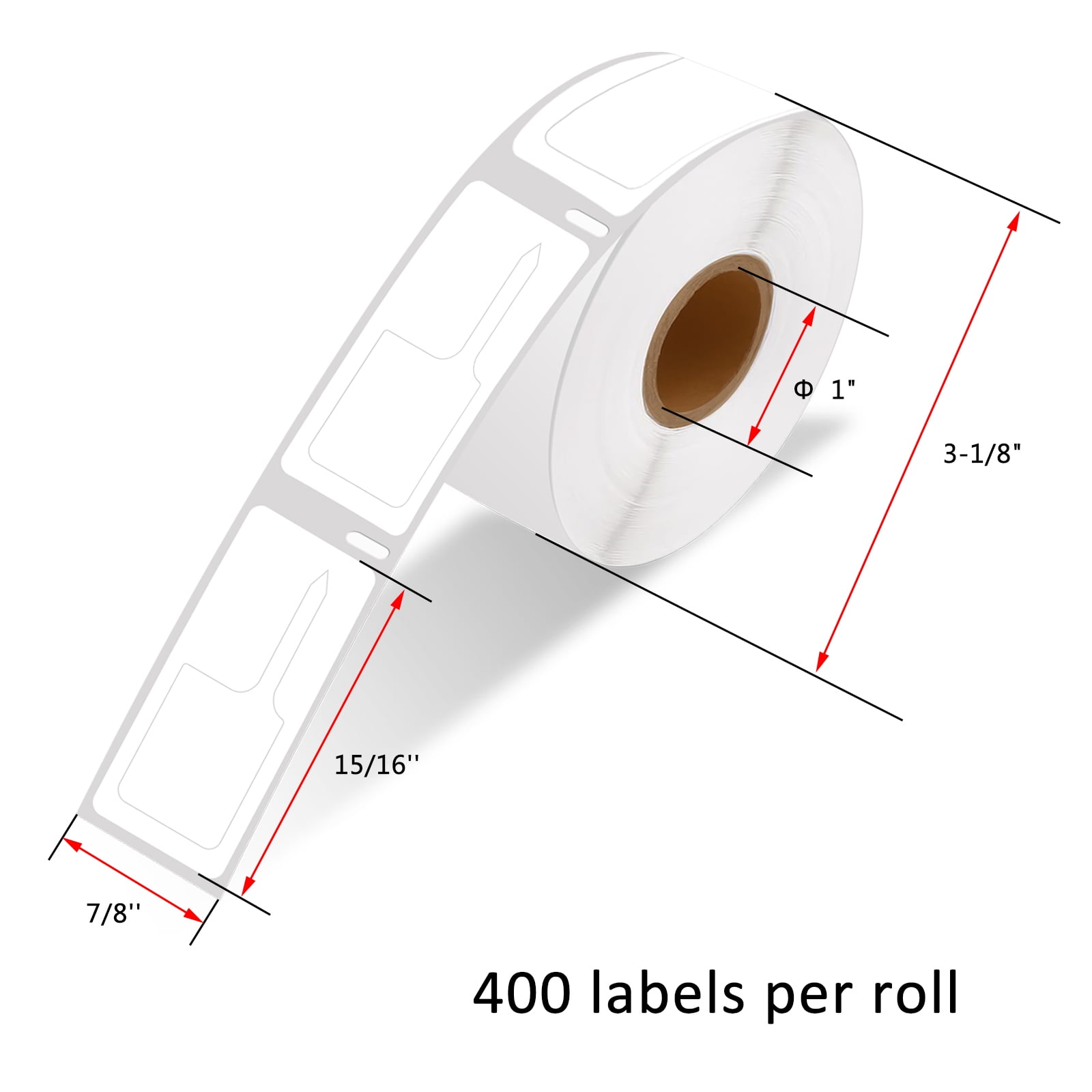 GREENCYCLE 8 Roll (400 Labels/Roll) Price Tag Rat Tail Style Multipurpose Labels Compatible for Dymo 30373 7/8" x 15/16"(22mm x 24mm) LabelWriter Printer,BPA Free