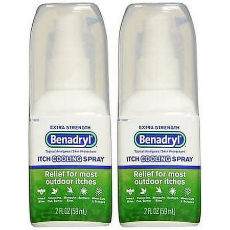 Benadryl SPRAY Extra Strength Itch Cooling Spray 2oz ( 2 pack ) PHARMACY FRESH!