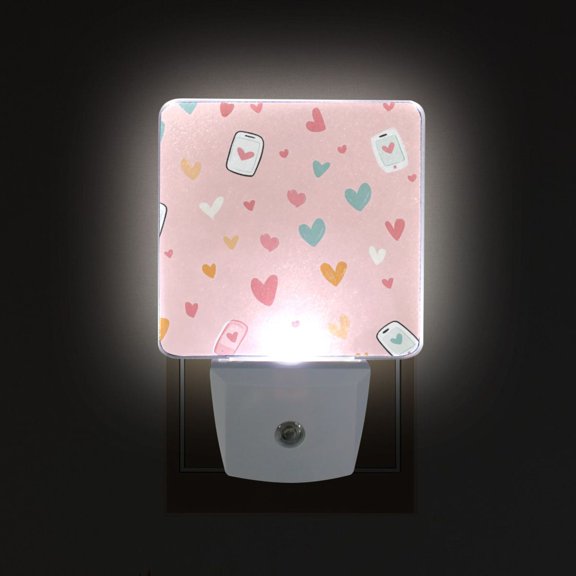 Yayeee LED Plug in Night Light for The Home with Auto Dusk to Dawn Light Sensors, 2 Pack, Love in The Air