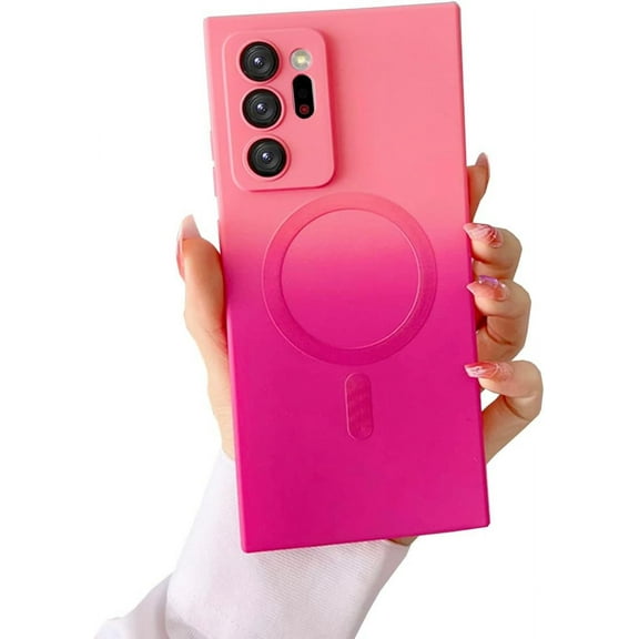 Galaxy Note 20 Ultra Case Magnetic [Support Magsafe Charger] Wireless Anti-Scratch Shockproof Camera Protection Gradient Silicon Phone Cover Case for Samsung Galaxy Note 20 Ultra 6.9"-Pink