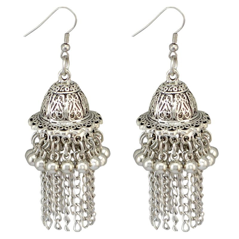 Jingle Bell Jhumka Indian Unique Ethnic Bollywood Dangle Earrings Jewelry 