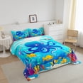 thumbnail image 6 of Erosebridal Cute Octopus Bedding Twin Comforter Set, Cartoon Sealife Down Comforter, Yellow Fish Reversible Comforters & Duvets, Breathable Bedroom Decor, 2 Pieces, 6 of 8