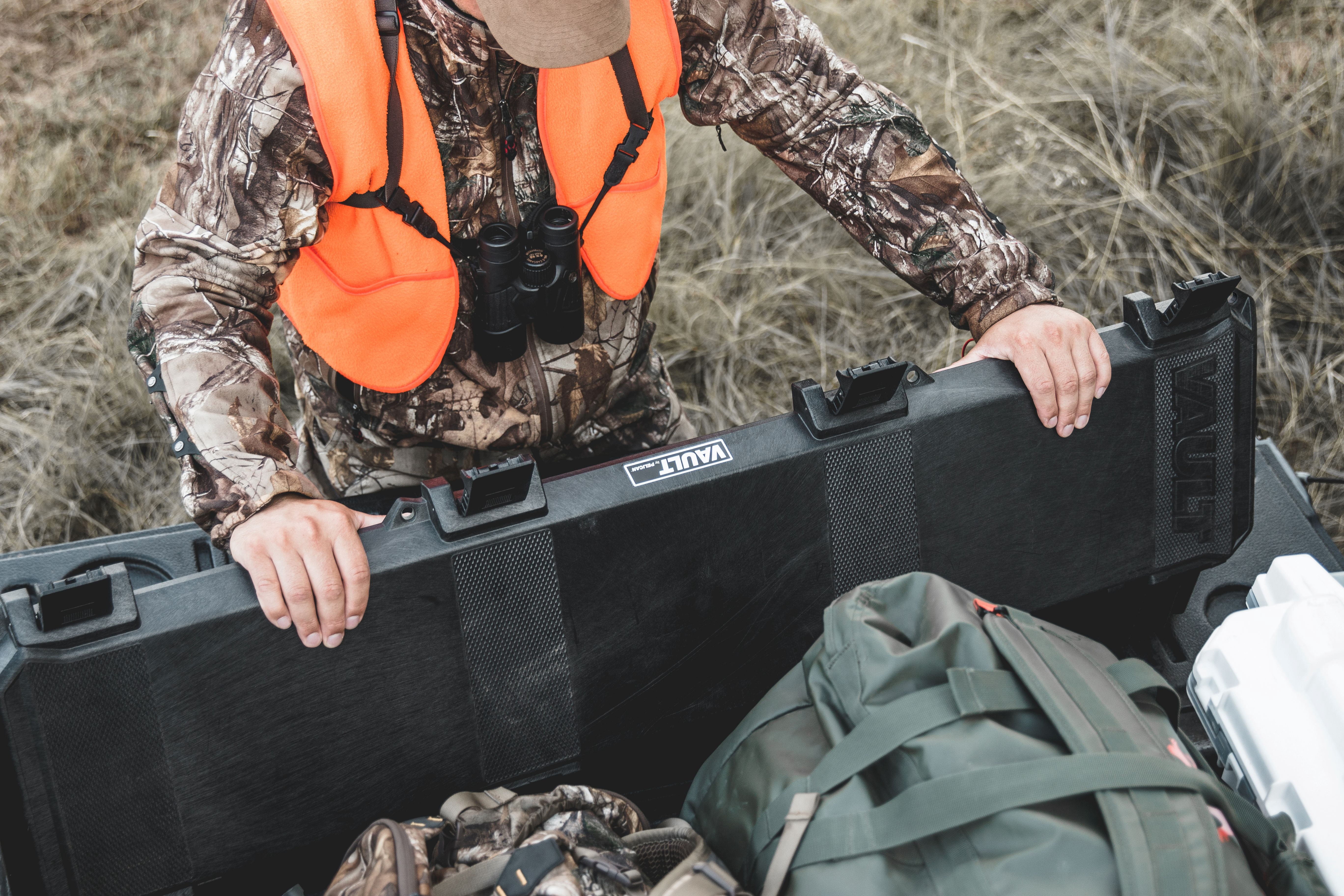 Vault by Pelican V700 Long Hard Case, Camera, Rifle, Gear, Equipment, Crushproof, Dustproof, Weather-Resistant, Push Button Latches, Black