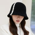 thumbnail image 4 of Warm Winter Hat Knitted Hat Women Winter Bucket Hat Thick Color Matching Soft Sun Uv Protection Short Brim Windproof Cold, 4 of 5
