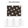 Black White Mug Coffee Print Throw Blanket for Couch, Soft Comfy Warm