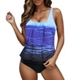 thumbnail image 1 of Gibobby Trajes de Baño para Mujer Top Tummy traje de baño con traje de mujer pantalones cortos de baño de dos piezas Control traje de baño Tankinis conju(Azul,G), 1 of 5
