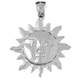 thumbnail image 1 of 18K White Gold Sun Pendant - 36 mm, 1 of 2