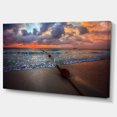 thumbnail image 2 of Reddish Sunset over Clear Beach - Seashore Canvas Art Print, 2 of 3