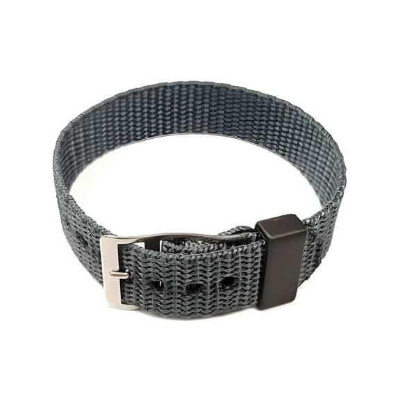 Nylon One Piece Slip Thru 20mm Gray Watch Strap