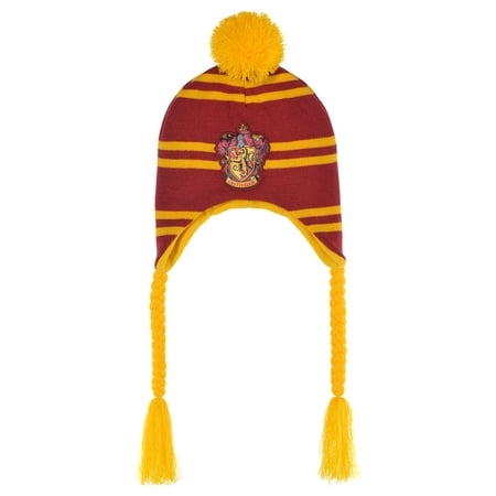 Harry Potter Gryffindor Logo and Stripes Laplander Hat One Size, Yellow