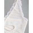 thumbnail image 4 of White Halter Neck Lace Trim Textured A-Line Ruffle Elegant Dress, 4 of 6