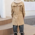 thumbnail image 6 of NAISIBABY Boys Trench Jacket, Lapel Mid Length Button Up Classic British Styl Fashion Windbreaker Outerwear Khaki 12T, 6 of 7