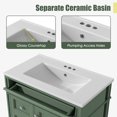 thumbnail image 5 of 30" Modern Solid Wood Bathroom Vanity with Ceramic Sink Combo, 2 Soft-Close Drawers & Tip-Out Tray, Freestanding Space-Saving Storage Cabinet, Waterproof Design, Green Finish, 5 of 7