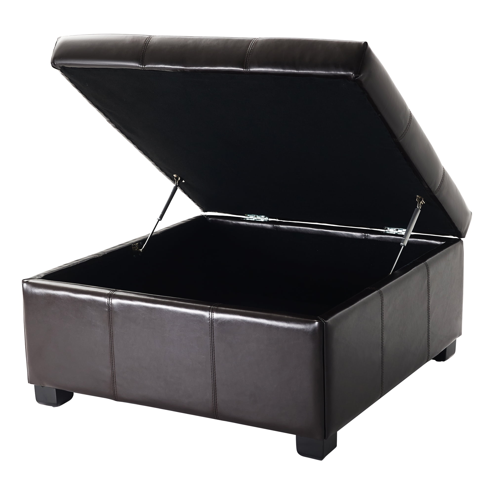 Noble House 34.25'' Large Square Ottoman Coffee Table,Chocolate
