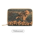 thumbnail image 2 of LYINGF Vintage Wood Grain Zipper Wallet, Short Wallet Retro Literary Personality, Card Printing Design, Large Capacity Purse, RFID Blocking Credit Card Holder, Leather with Zipper, 2 of 4
