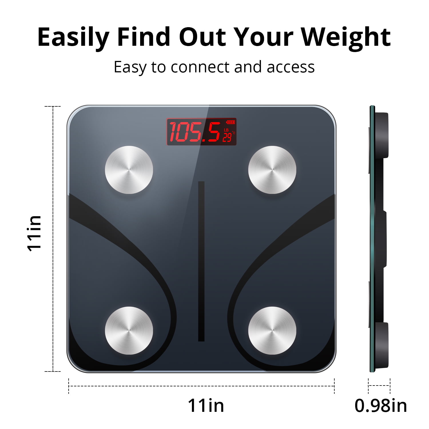 anyloop Smart Scale for Body Weight and Fat Percentage, Highly Accurate Digital Bathroom Scales for BMI Muscle Body Fat, 14 Body Composition Monitor