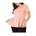 thumbnail image 5 of Agnes Orinda Women's Plus Size Peplum Modern Fit Off Shoulder Summer Top, 5 of 6