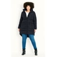 thumbnail image 5 of Evans Women's Plus Size Contrast Zip Faux Fur Trim Coat, 5 of 6