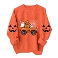 thumbnail image 6 of Frostluinai Halloween Spooky Season Sweatshirt Women Crewneck Long Sleeve Fleece Pullover Casual Pumpkin Ghosts Print Sweatshirts for Ladies, 6 of 8