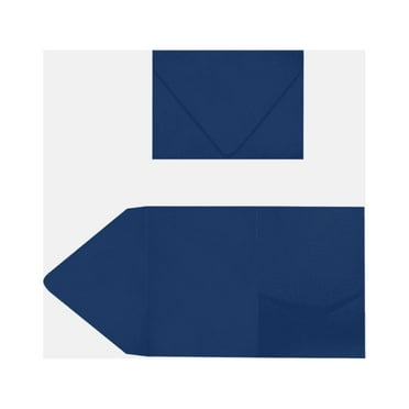 LUXPaper A7 Pocket Invitations, 5 x 7, Navy Blue, 30 Pack