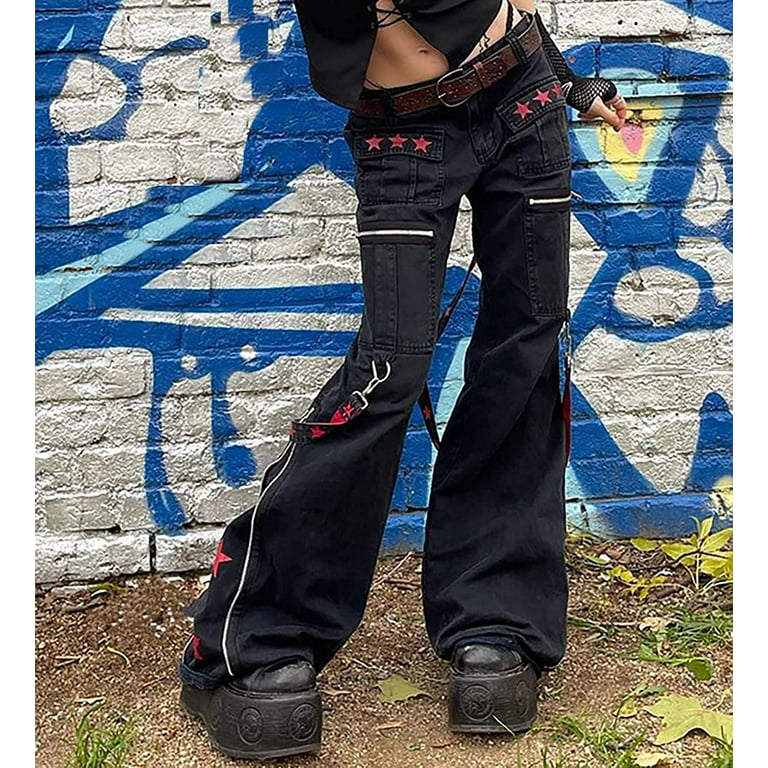 Jeans, Buckle Belt Jean Pants Gothic Emo Teen Bootcut Leg