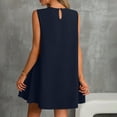 thumbnail image 4 of Boho Dresses for Women 2025 Women Summer Solid Color Round Neck Sleeveless With Button Down Hem And Pleated Dress At The Back Womens Summer Dress Navy S, 4 of 8
