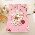 thumbnail image 4 of Manfei Cartoon Donut Kitten King Sheets, Kawaii Sweet Treat Bedding, Pink, 4pcs, 1 Flat Sheet, 1 Fitted Sheet and 2 Pillowcases, 4 of 6