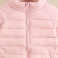 thumbnail image 2 of YUANxueke Puffer Jacket for Girls Long Sleeve Full Zip Quilted Coat Lightweight Stand Collar Warm Tops,Pink,7-8Years, 2 of 7
