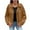 Khaki Coat for Women, variant on Women’s collared leather cropped jacket with soft texture durable stylish for streetwear casual dates all seasons Khaki M