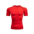 thumbnail image 1 of Innerwin T-Shirt de Sport à Manches Courtes pour Homme Hauts d'Été Gym Uni Respirant Chandails de Compression Rouge TG, 1 of 3
