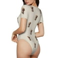 thumbnail image 2 of Pofeuu Labrador Retriever Dog Print Short Sleeve Body Suits Women Round Neck Bodysuits for Women Onesie Adult Set Body Suit-XX-Large, 2 of 7