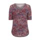 thumbnail image 4 of Camiseta de manga corta suelta con cuello en V y estampado calado informal a la moda para mujer Pompotops hkajfhjk467941, 4 of 5