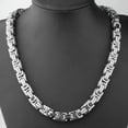 thumbnail image 4 of QQTDFG 4-15MM Charm Stainless Steel Silver Byzantine Box Chain Men Women Necklace 7-40"-15mm-10.5inch Bracelet, 4 of 5