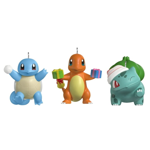Hallmark Keepsake Mini Christmas Ornaments, Pokémon Squirtle, Charmander, Bulbasaur, Set of 3
