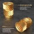 thumbnail image 3 of 100Pcs Threaded Insert Self-Clinching Nut Brass Internal Thread Knurled M2.5, 3 of 7