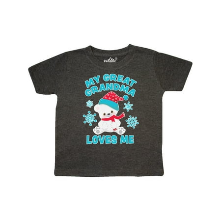 

Inktastic Polar Bear My Great Grandma Loves Me in Santa Hat Gift Toddler Boy or Toddler Girl T-Shirt