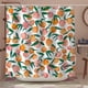 thumbnail image 3 of Cortinas de ducha de tela impermeables con 12 ganchos, estampado de frutas y flores, 180x180 cm, rosa melocotón, 3 of 5