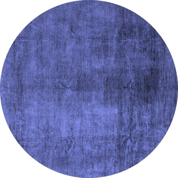 Ahgly Company Indoor Round Abstract Blue Modern Area Rugs, 5' Round