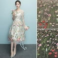 thumbnail image 2 of Lefu Flower Floral Lace Embroidery Mesh for Wedding Bridal Veil Lace Fabric, 2 of 7