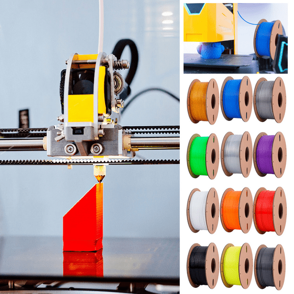 3D Printing PETG Filament 1.75mm, Rapid PETG Filament, 3D Printer Filament No-Tangling, Dimensional Accuracy  /- 0.02mm 1kg for 3D Printing (Yellow, 26ft L)