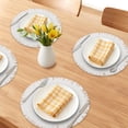 thumbnail image 2 of REGALWOVEN Rustic Placemats Set of 6 Woven Round Placemats with Tassels for Dining Table Decor Washable Kitchen Table Mat Wipe Clean White 15x15inch, 2 of 6