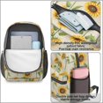 thumbnail image 4 of Sunflower and Seed White Pattern 17" Waterproof Oxford School Backpacks for Teens, S-Shape Padded Straps, for School, Travel, Hiking, Camping, 4 of 5