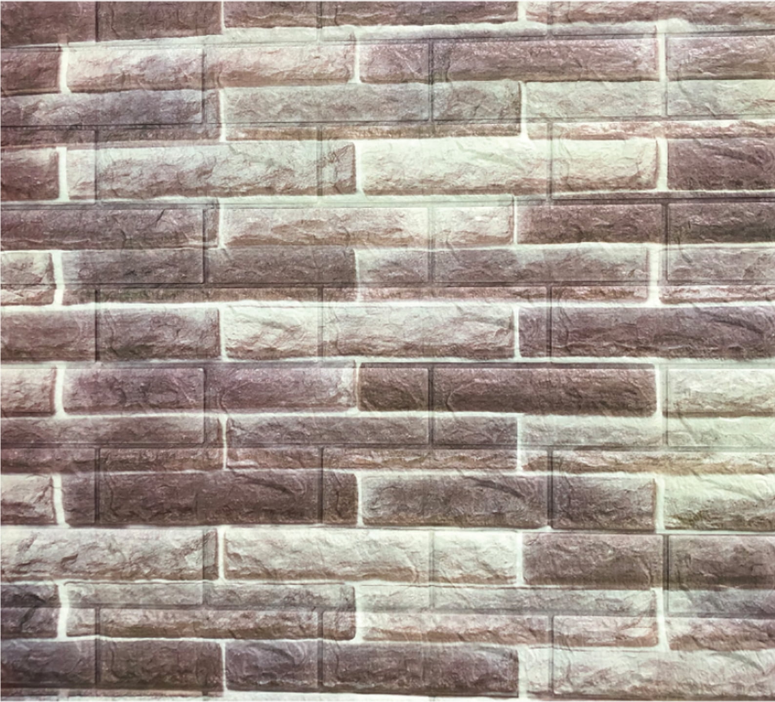 Off-White, Mauve Faux Bricks, 2.3ft X 2.5ft, 3D Wall Panel ...