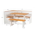 thumbnail image 4 of Linon Ardmore Farmhouse Corner Dining 3-Piece Breakfast Nook Set with Storage, White/Natural, 4 of 20