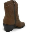 thumbnail image 4 of Picotee Soda Women Cowgirl Cowboy Western Stitched Ankle Boots Pointy Toe (Dark Tan Pu, 6), 4 of 4