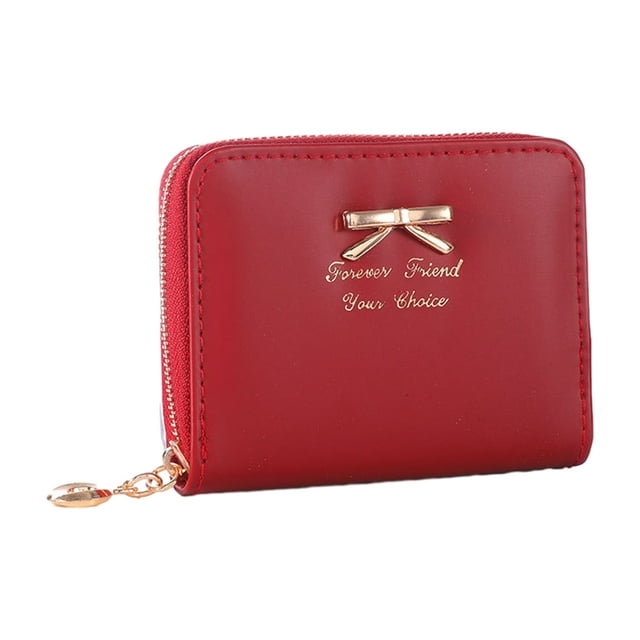 Minnieouse Cartera compacta y elegante con tarjetero para llevar cómodamente todos los días Carteras vino rojo